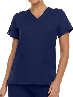 Navy V-Neck Women's Medical Scrub Top